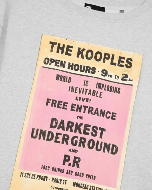 Women Sweatshirts The Kooples Gray Screen Print Sweatshirt Grey Melange