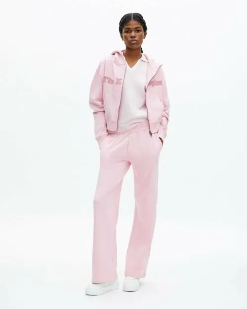Women Sweatshirts The Kooples Pink Logo Hooded Sweatshirt Lila