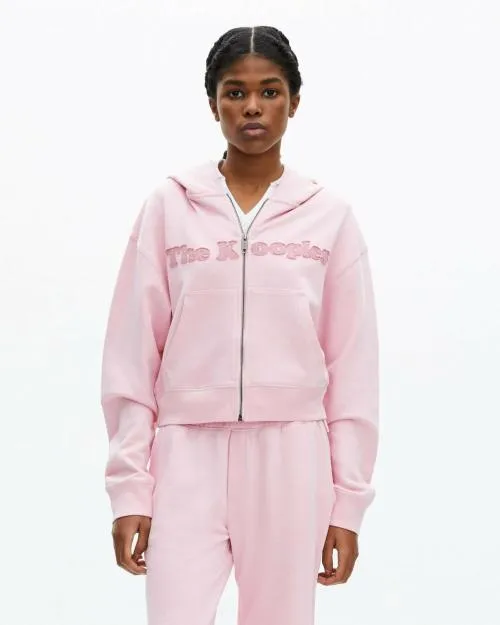 Women Sweatshirts The Kooples Pink Logo Hooded Sweatshirt Lila