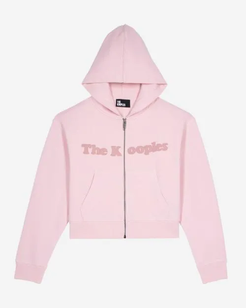 Women Sweatshirts The Kooples Pink Logo Hooded Sweatshirt Lila