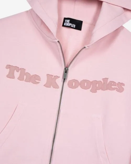 Women Sweatshirts The Kooples Pink Logo Hooded Sweatshirt Lila