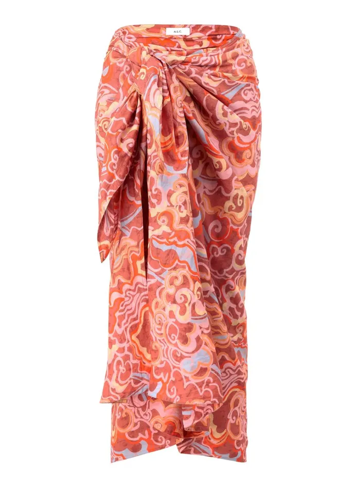 Women Swim ALC Serra Sarong Baked Clay Multi