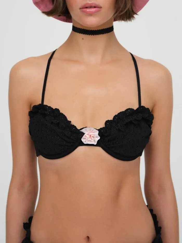 Women Swim For Love and Lemons Clove Underwire Bikini Top Black