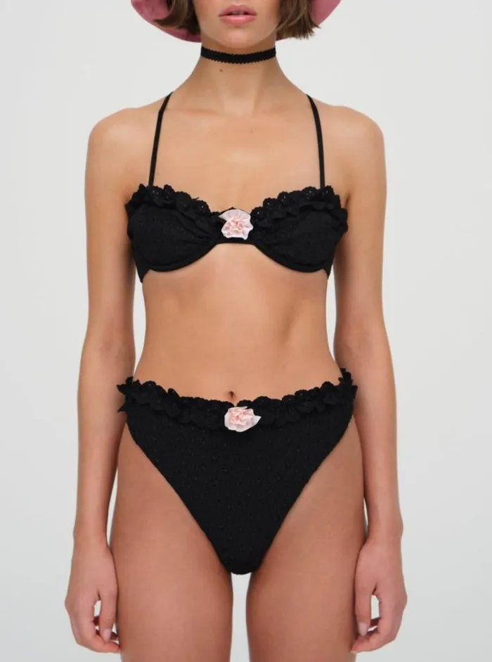 Women Swim For Love and Lemons Clove Underwire Bikini Top Black