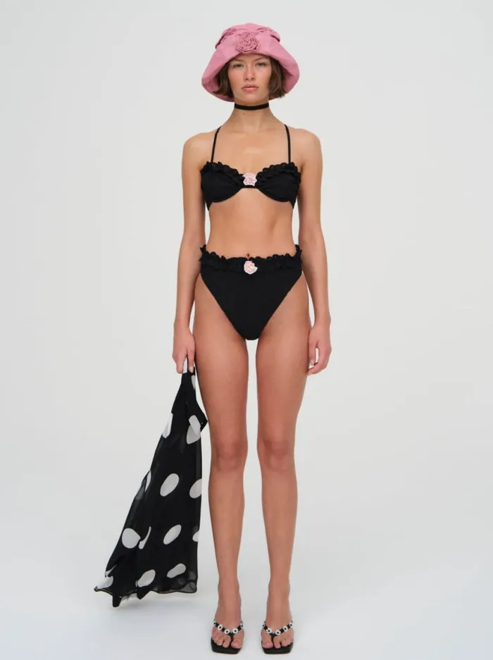 Women Swim For Love and Lemons Clove Underwire Bikini Top Black