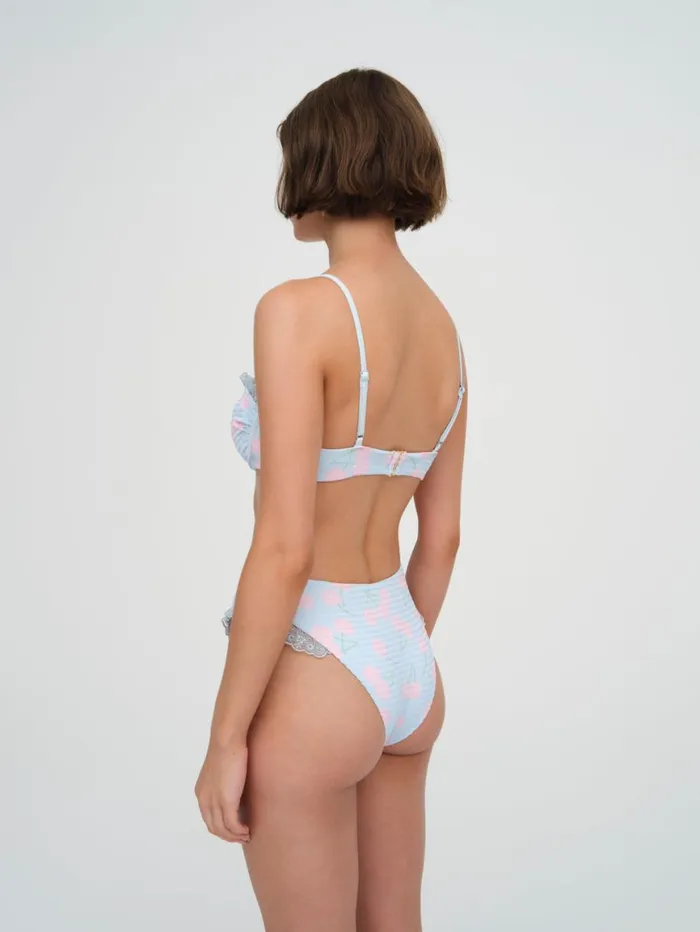 Women Swim For Love and Lemons Graceanne Ruffle Bikini Bottom Blue Women Swim For Love and Lemons Graceanne Ruffle Bikini Bottom Blue