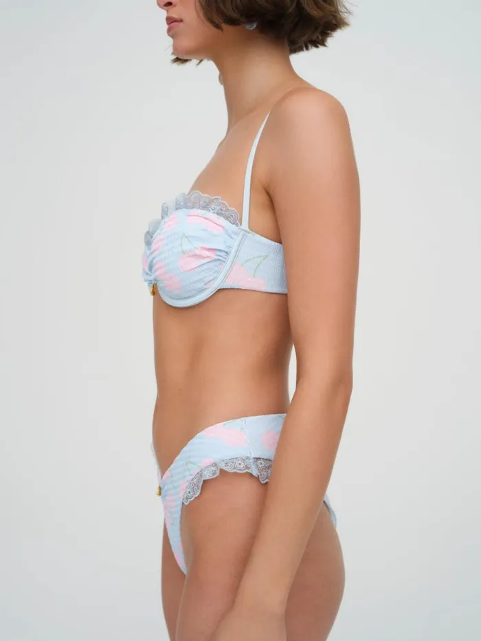 Women Swim For Love and Lemons Graceanne Ruffle Bikini Bottom Blue Women Swim For Love and Lemons Graceanne Ruffle Bikini Bottom Blue