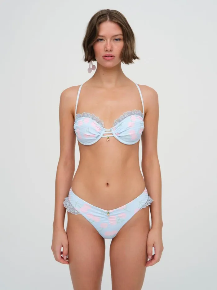 Women Swim For Love and Lemons Graceanne Ruffle Bikini Bottom Blue Women Swim For Love and Lemons Graceanne Ruffle Bikini Bottom Blue