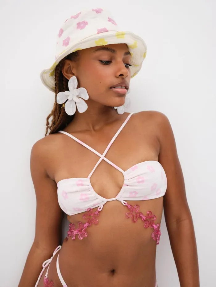Women Swim For Love and Lemons Skipper Swim Top Pink