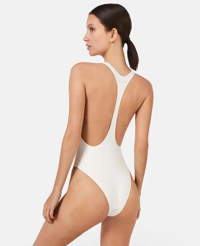 Women Swimwear Stella McCartney Diamant Star Racerback Swimsuit Ivory
