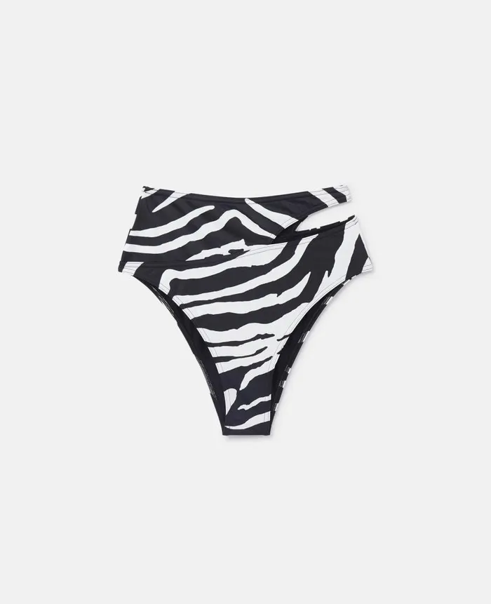 Women Swimwear Stella McCartney Zebra Print CutOut HighWaisted Bikini Briefs Blackivory Women Swimwear Stella McCartney Zebra Print CutOut HighWaisted Bikini Briefs Blackivory