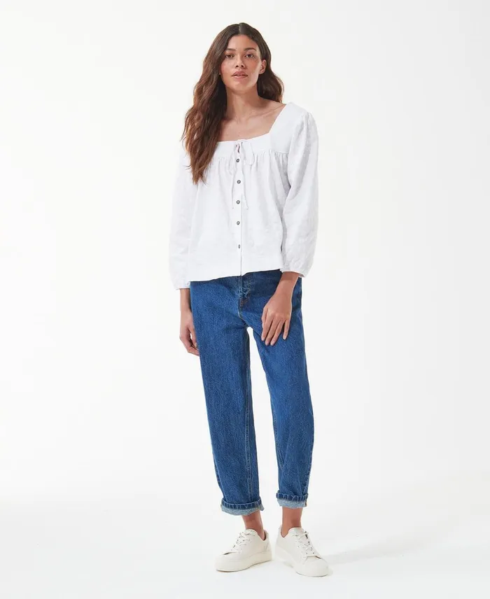 Women TShirts Barbour Delphinium Top Classic White Women TShirts Barbour Delphinium Top Classic White