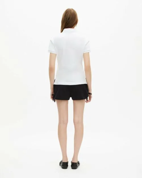 Women Tshirts The Kooples White Contrasting Collar Polo Shirt White