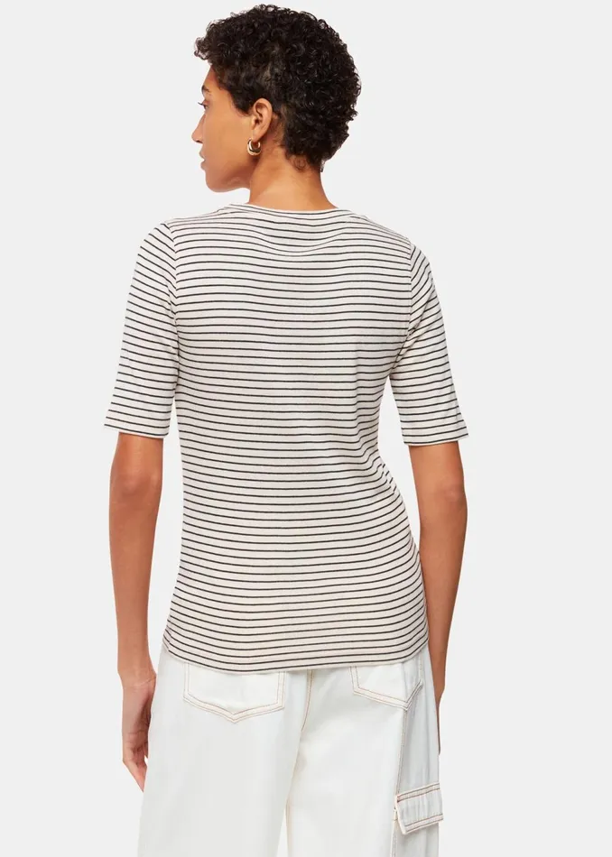 Women TShirts Whistles Navy Slim Stripe TShirt