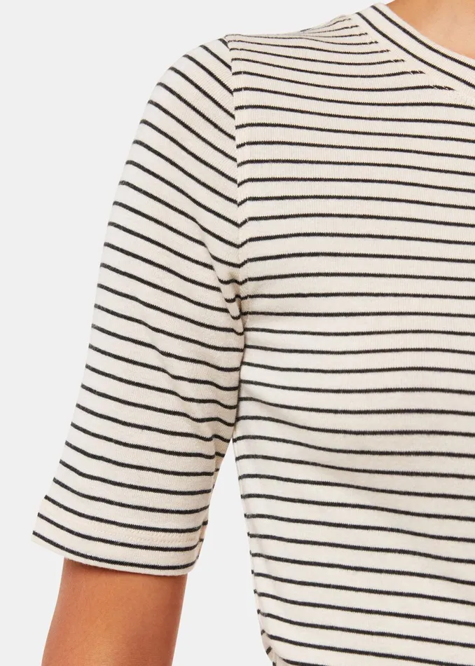 Women TShirts Whistles Navy Slim Stripe TShirt