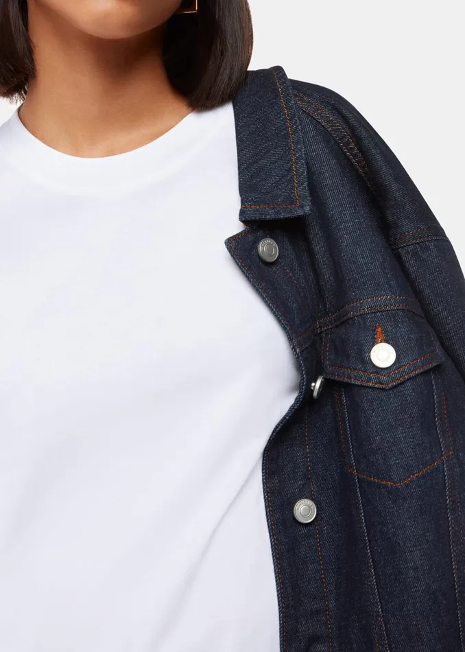 Women TShirts Whistles White Relaxed Long Sleeve Tee
