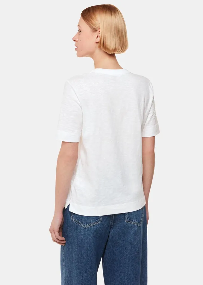 Women TShirts Whistles White Rosa Double Trim TShirt