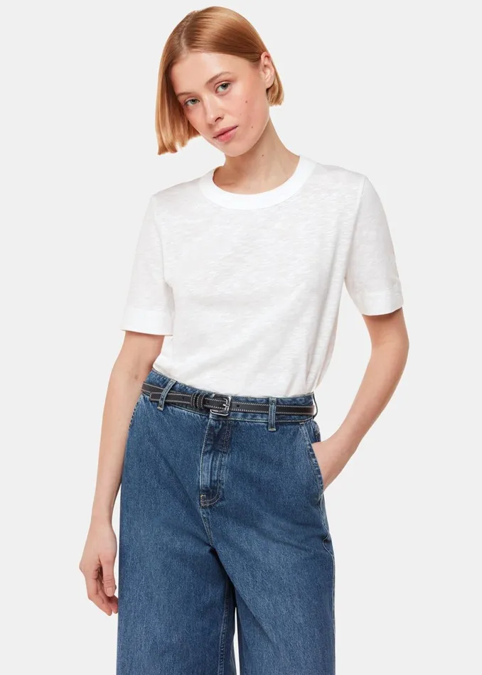 Women TShirts Whistles White Rosa Double Trim TShirt