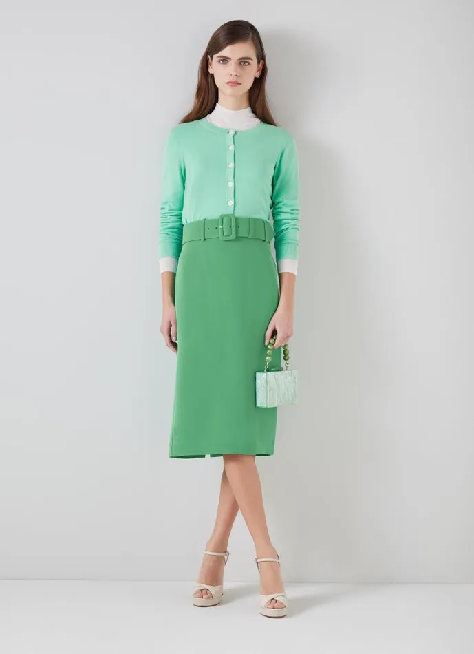 Women Tabitha Green Crepe Pencil Skirt Green LKBennett Skirts