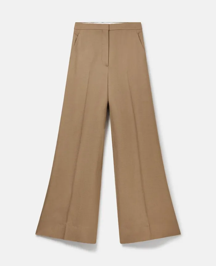 Women Tailoring Stella McCartney HighRise WideLeg Trousers Olive Beige