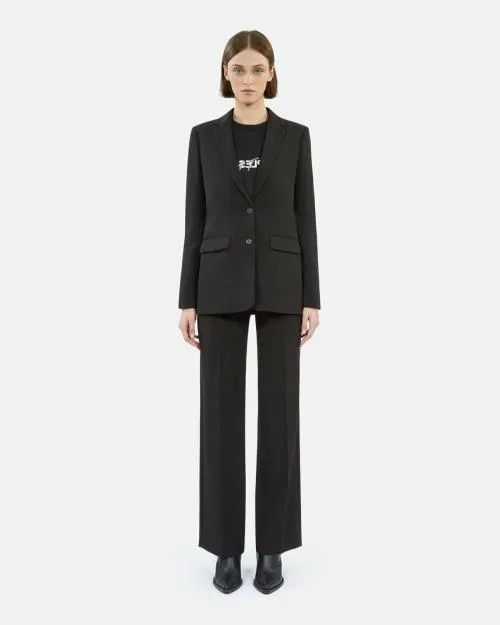 Women Tailoring The Kooples Black CrEcircPe Suit Jacket Straight Cut Black