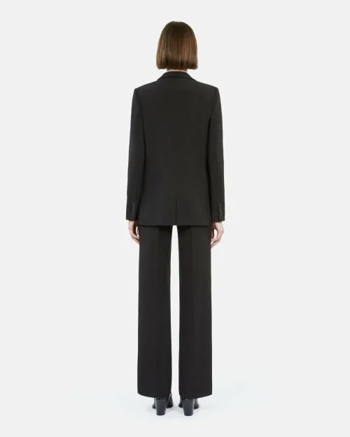 Women Tailoring The Kooples Black CrEcircPe Suit Jacket Straight Cut Black