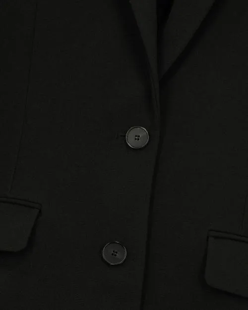 Women Tailoring The Kooples Black CrEcircPe Suit Jacket Straight Cut Black