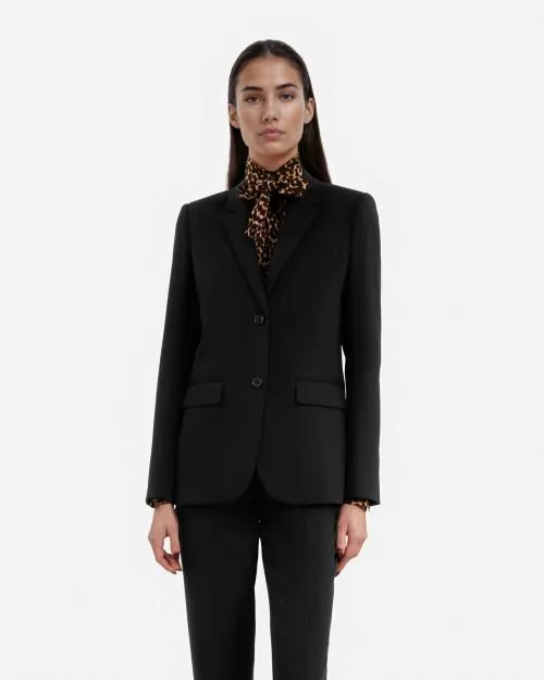 Women Tailoring The Kooples Black CrEcircPe Suit Jacket Structured Shape Black Women Tailoring The Kooples Black CrEcircPe Suit Jacket Structured Shape Black