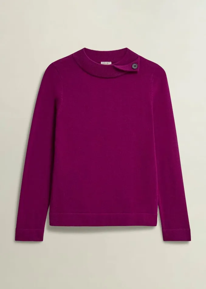 Women Talia Wool Cashmere Jumper Dahlia Purple Hobbs Jumpers and Cardigans