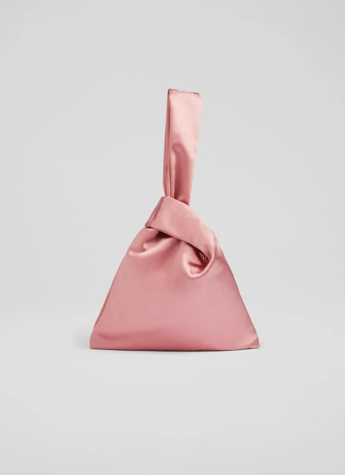 Women Taylor Pink Satin Handbag LKBennett Clutch Bags