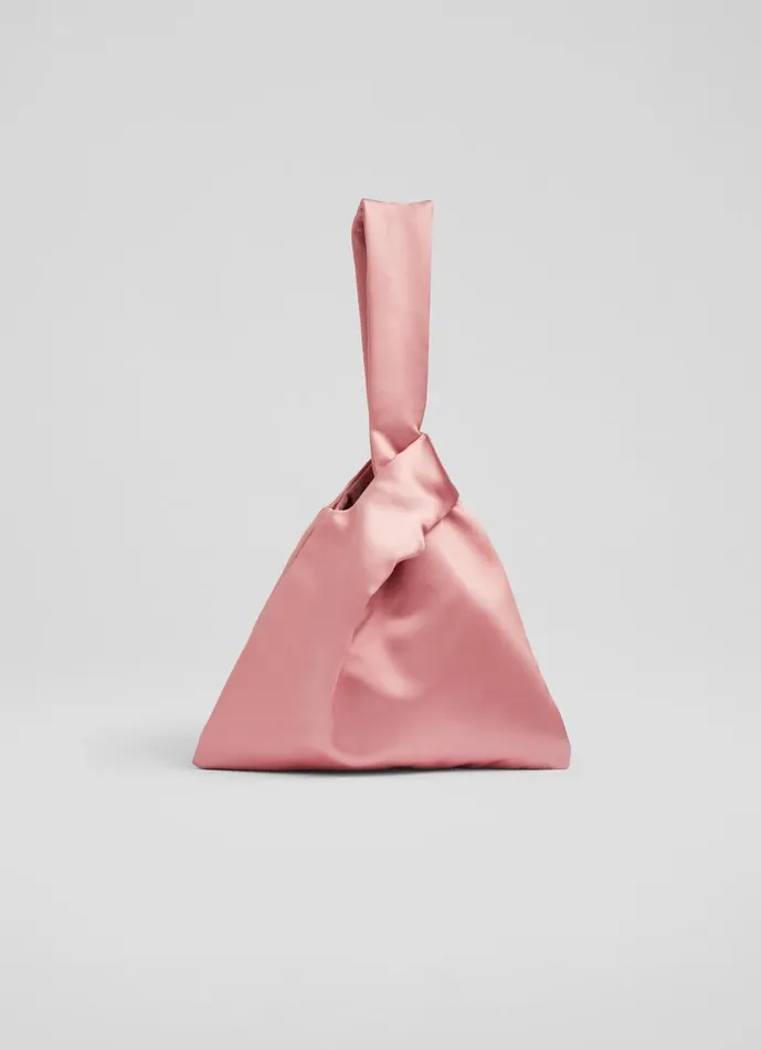 Women Taylor Pink Satin Handbag LKBennett Clutch Bags