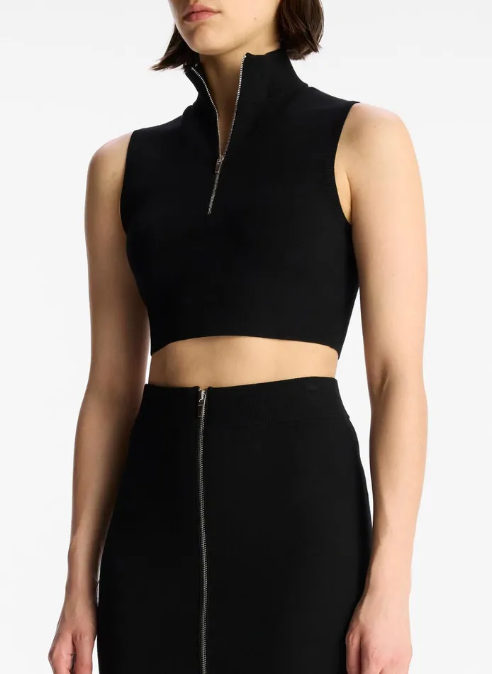 Women Tees and Tanks ALC Pierre Cropped Knit Top Black