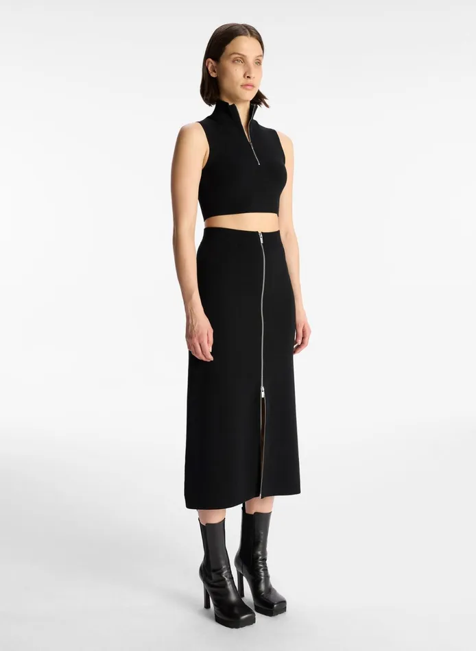 Women Tees and Tanks ALC Pierre Cropped Knit Top Black