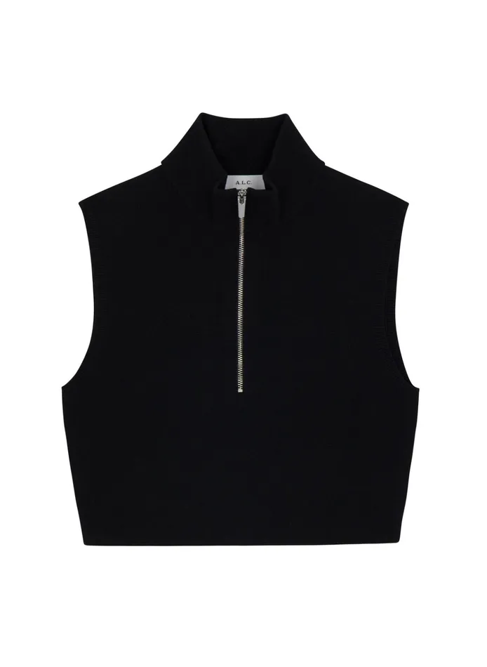Women Tees and Tanks ALC Pierre Cropped Knit Top Black