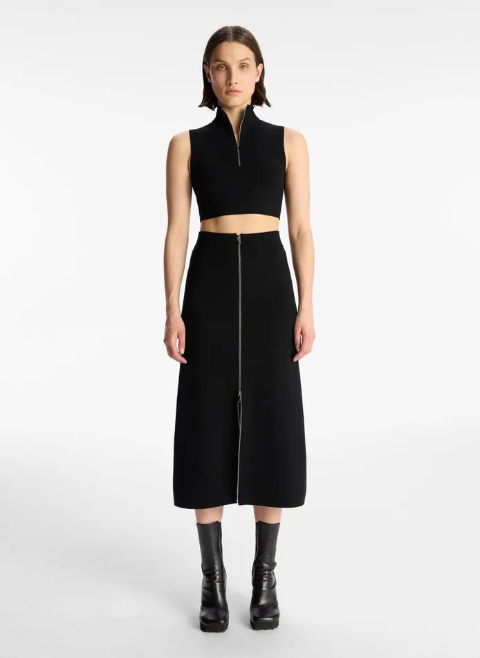 Women Tees and Tanks ALC Pierre Cropped Knit Top Black