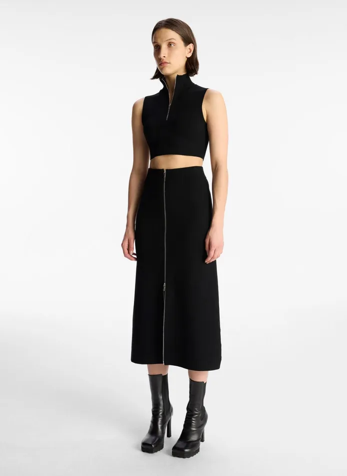 Women Tees and Tanks ALC Pierre Cropped Knit Top Black