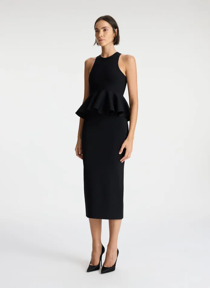 Women Tees and Tanks ALC Talia Peplum Knit Top Black