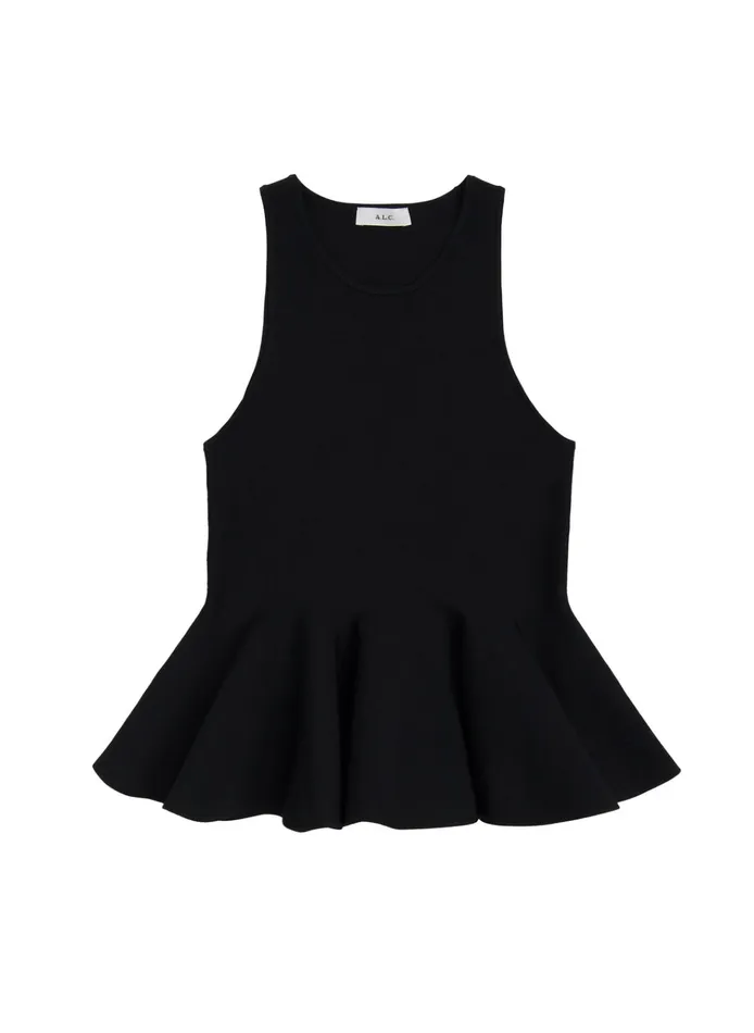 Women Tees and Tanks ALC Talia Peplum Knit Top Black