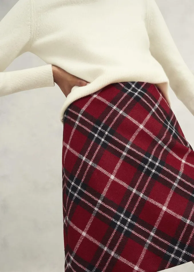 Women Teia Wool Skirt Red Multi Hobbs Skirts