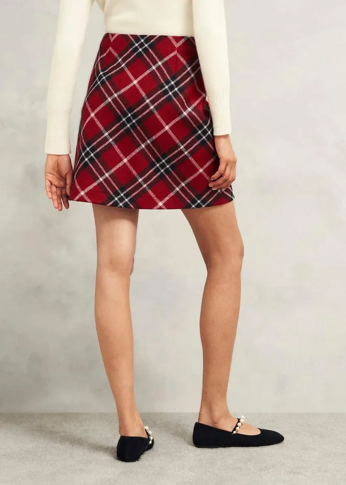 Women Teia Wool Skirt Red Multi Hobbs Skirts