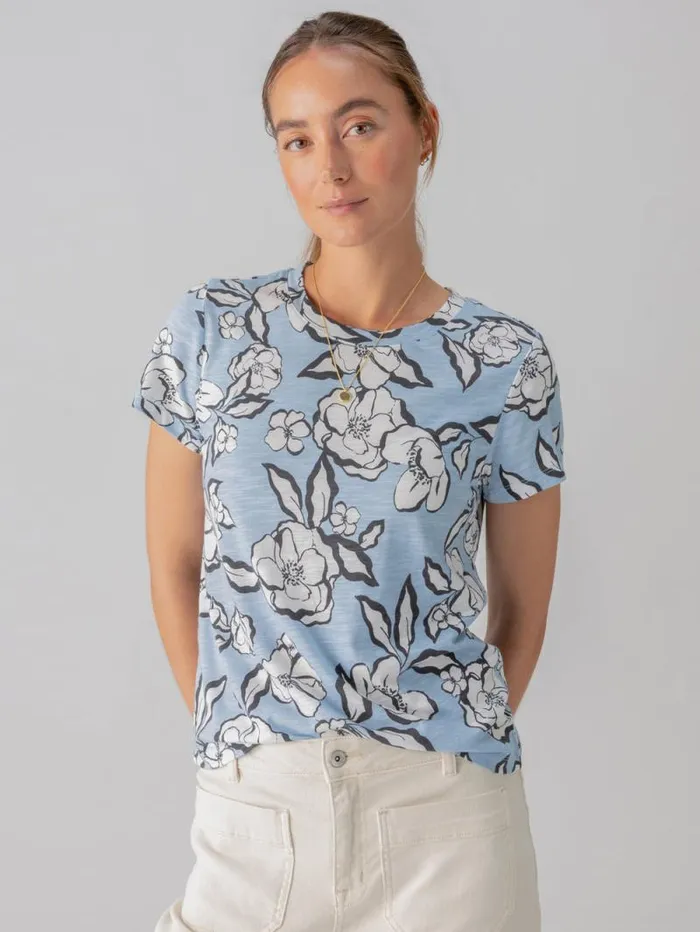 Women The Perfect Tee Blue Bliss Floral Sanctuary Clothing Tees and Tops