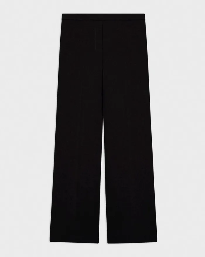 Women Theory Pants WideLeg PullOn Pant In Admiral Crepe Black