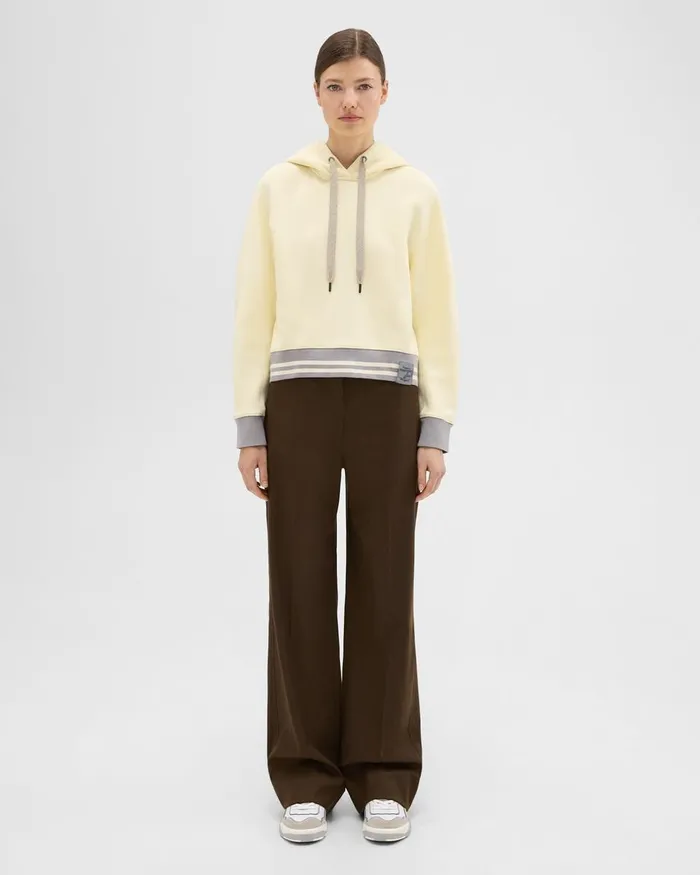 Women Theory Suits Adjustable Wool Gabardine Pant Brown