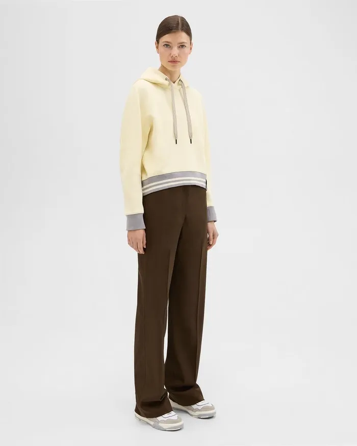 Women Theory Suits Adjustable Wool Gabardine Pant Brown