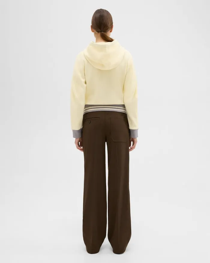 Women Theory Suits Adjustable Wool Gabardine Pant Brown