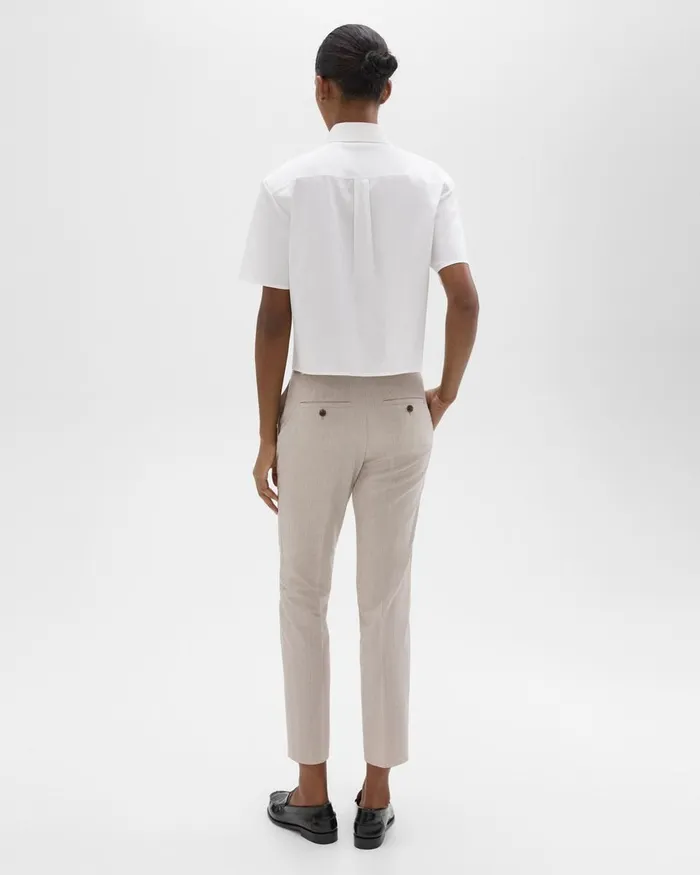 Women Theory Suits Treeca Pant In Good Wool Sand Melange