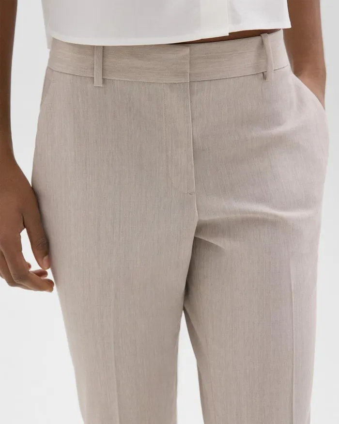 Women Theory Suits Treeca Pant In Good Wool Sand Melange