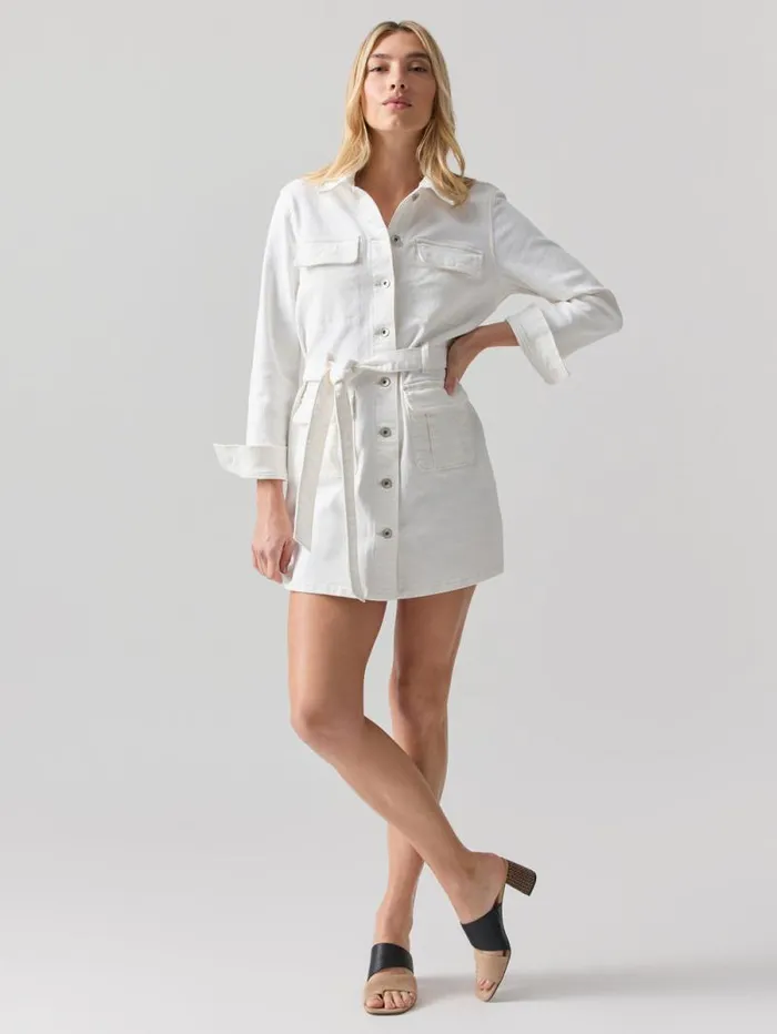 Women Tie Waist Denim Dress Chalk Sanctuary Clothing Dresses and Jumpsuits