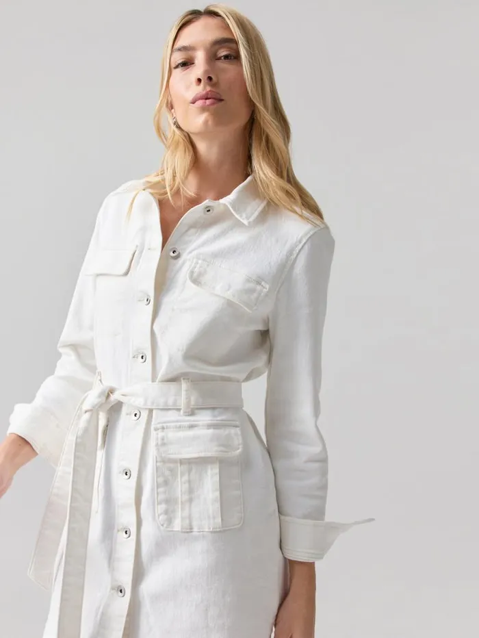 Women Tie Waist Denim Dress Chalk Sanctuary Clothing Dresses and Jumpsuits Women Tie Waist Denim Dress Chalk Sanctuary Clothing Dresses and Jumpsuits