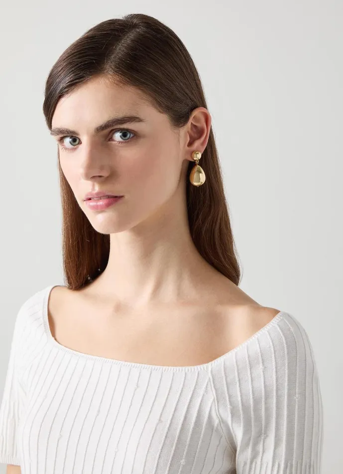 Women Tilly Double Ball Drop Gold Plated Earrings LKBennett Jewellery Women Tilly Double Ball Drop Gold Plated Earrings LKBennett Jewellery